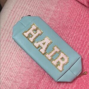 Blue and Gold 'HAIR' Pouch